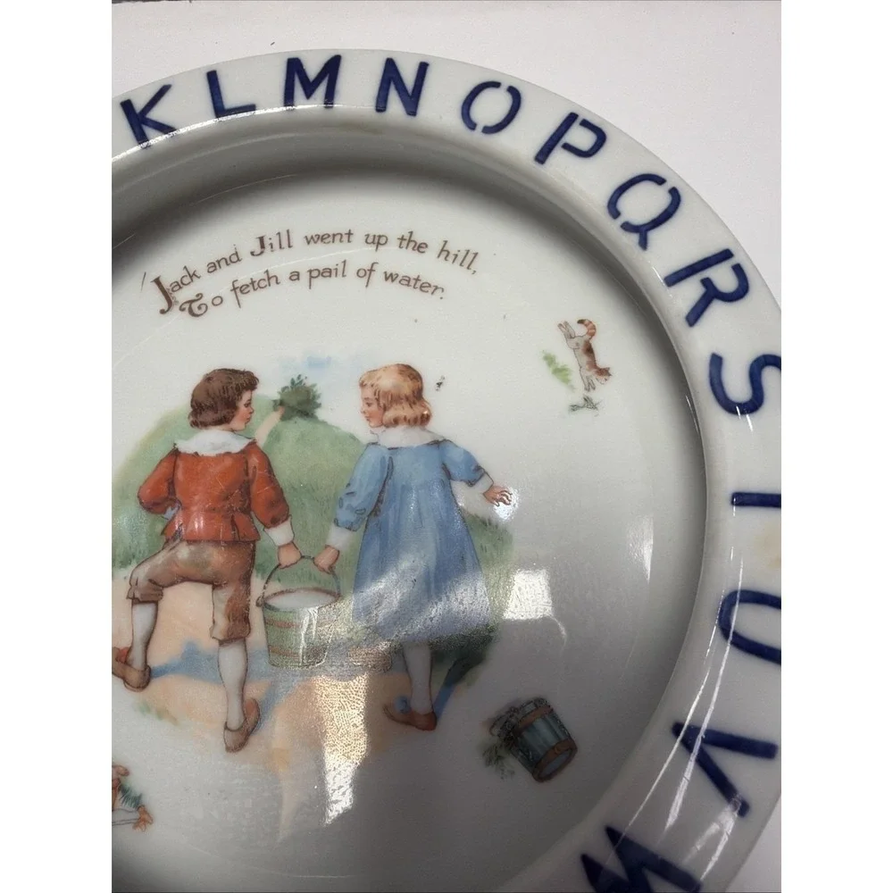 ABC Jack‎ and Jill Bavaria Schumann Transferware Baby Dish Vintage
